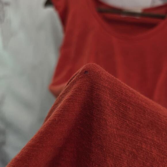 Anthropologie Top Womens XS Orange Tank Ruffle Scoop Longline Burnout Tla - Picture 8 of 10